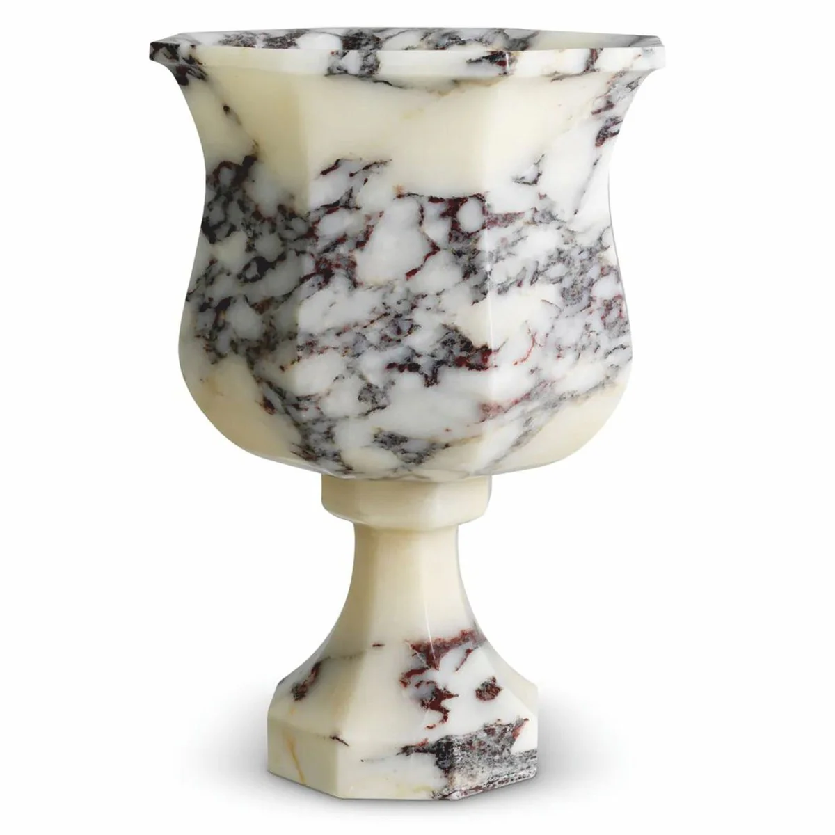 Luxus Barock Marmor Vase Weiß H. 35,5 cm - Barock Deko Accessoires