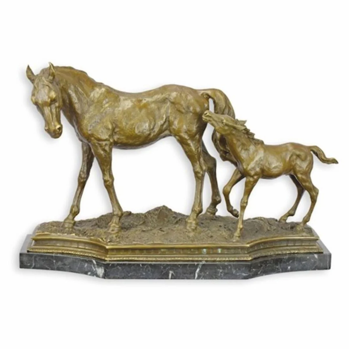 Luxus Deko Bronze Skulptur Pferde Bronze / Schwarz 55,2 cm