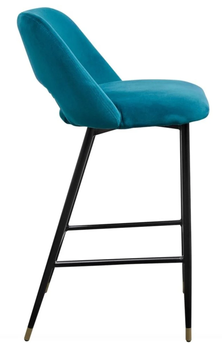 Luxury bar chair turquoise / black 55 x 58 x H. 97 cm - luxury bar furniture