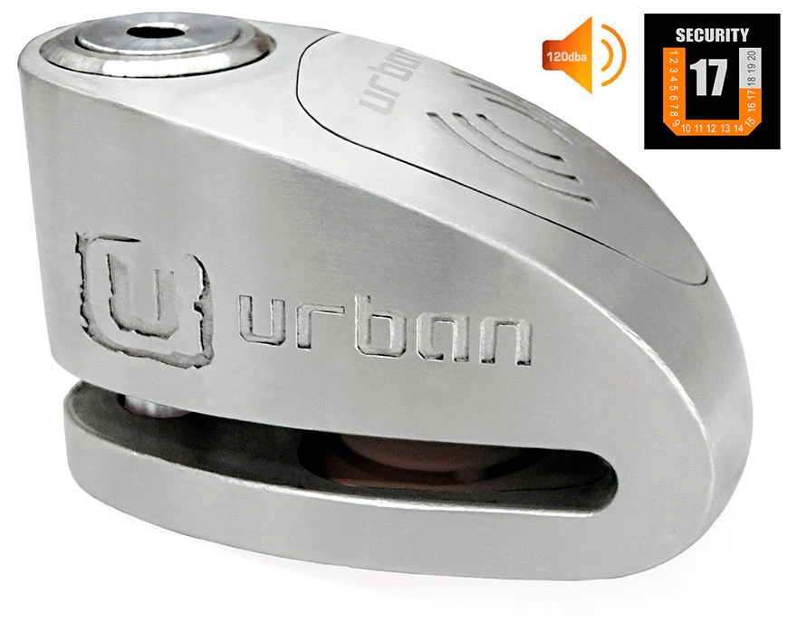 ALARMA URBAN DISKLOCK UR910S 10mm SRA INOX PLATA