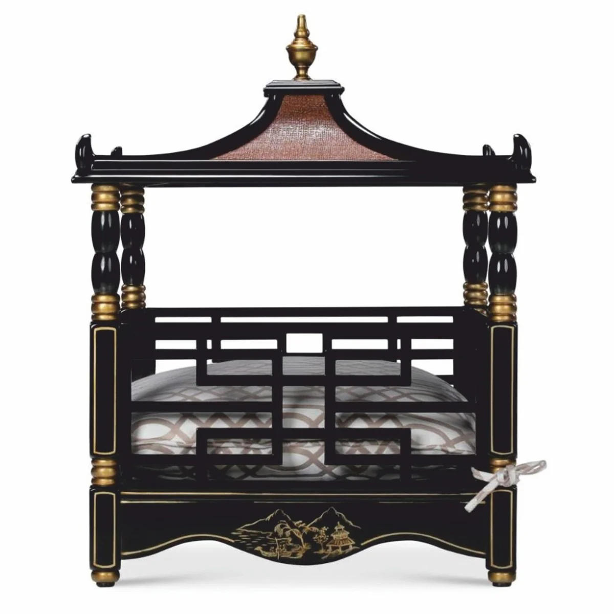 Luxury baroque dog bed in oriental style black / gold