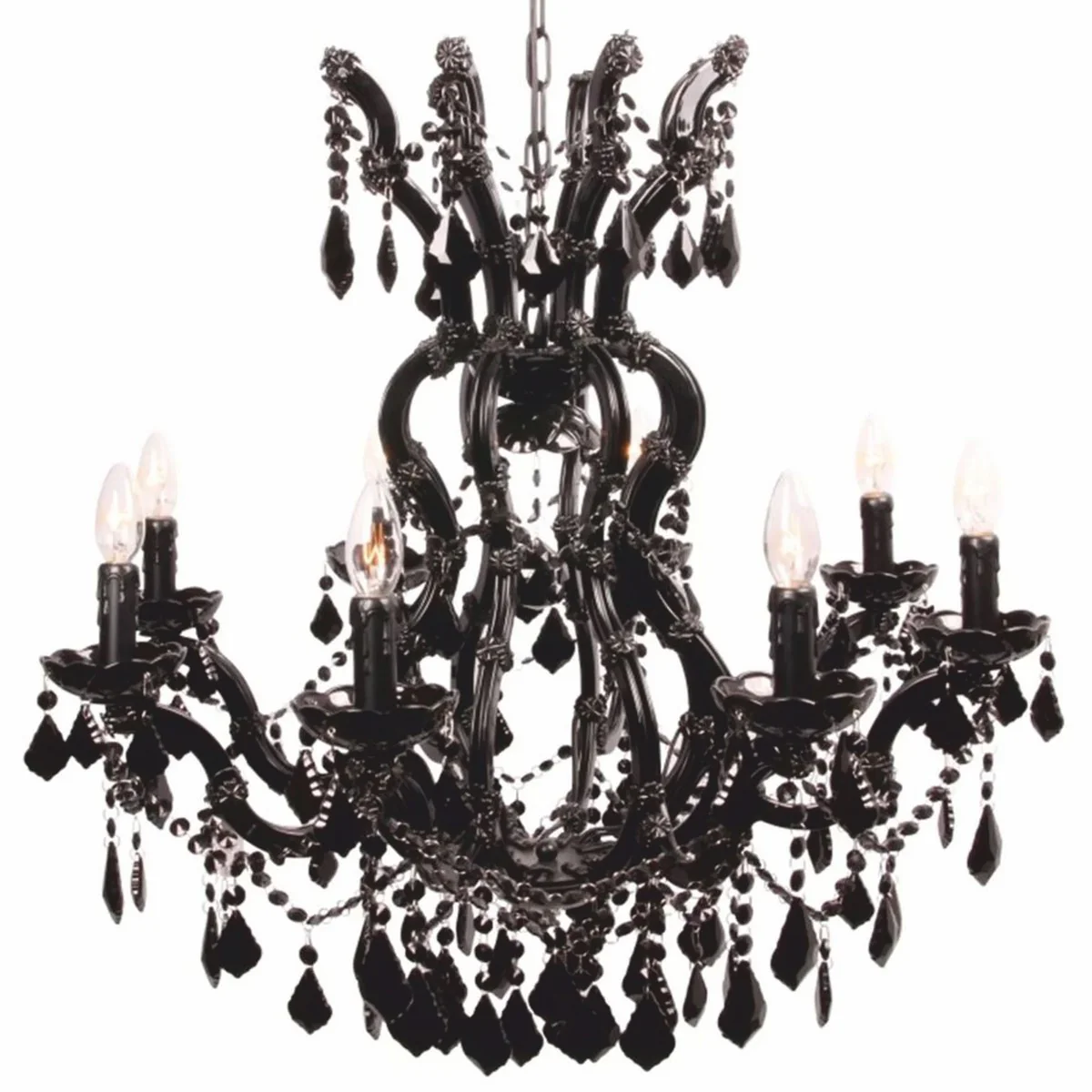 Baroque crystal chandelier black Ø 73 x H. 78 cm - Baroque lights