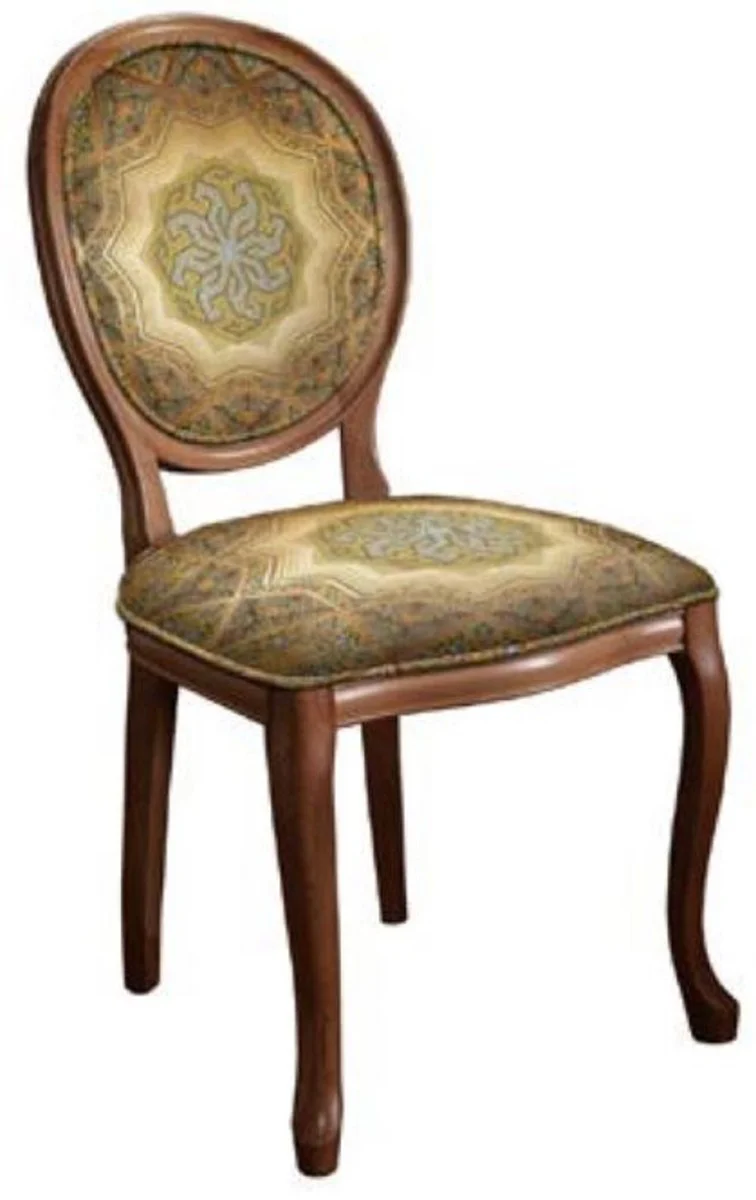 Baroque Dining Chair Multicolored / Brown - Handmade Antique Style Chair - Dining Room Furniture in Baroque Style