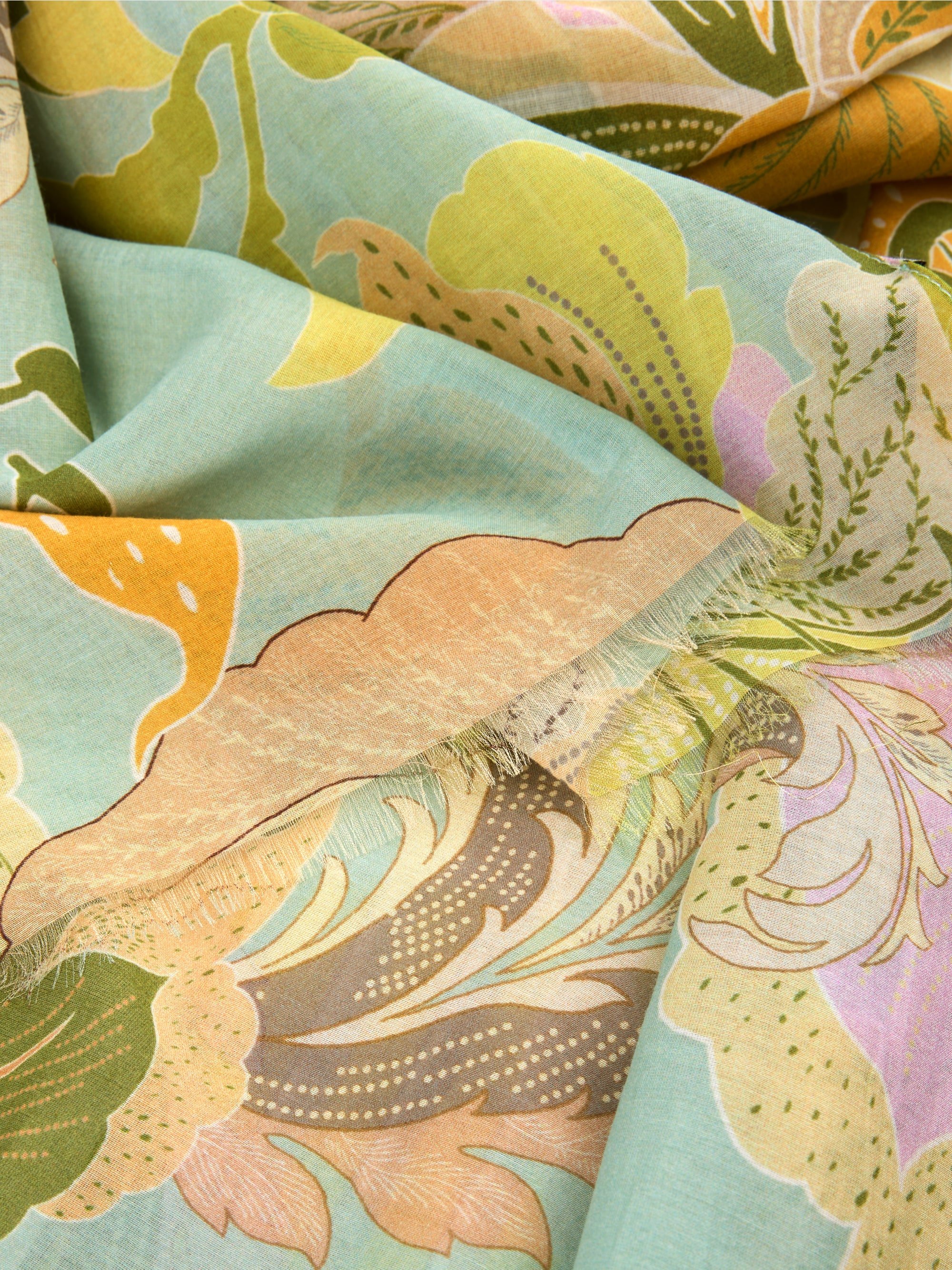 Marc-Cain Luftiger Schal mit Allover-Blattmotiv