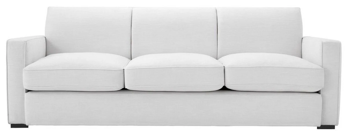 Luxury living room sofa white / black 229 x 94 x H. 82 cm - Luxury living room furniture