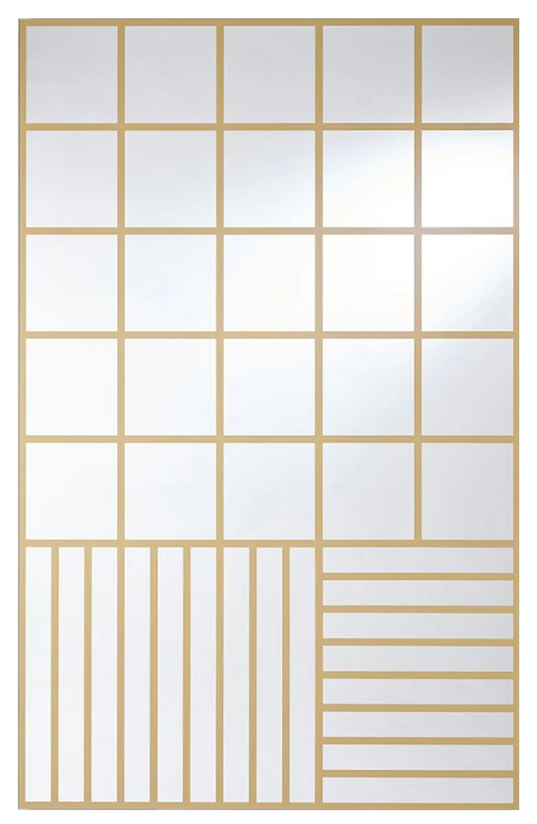 Luxury wall mirror gold 100 x 2.5 x H. 158 cm - Rectangular mirror with pattern - Luxury furniture