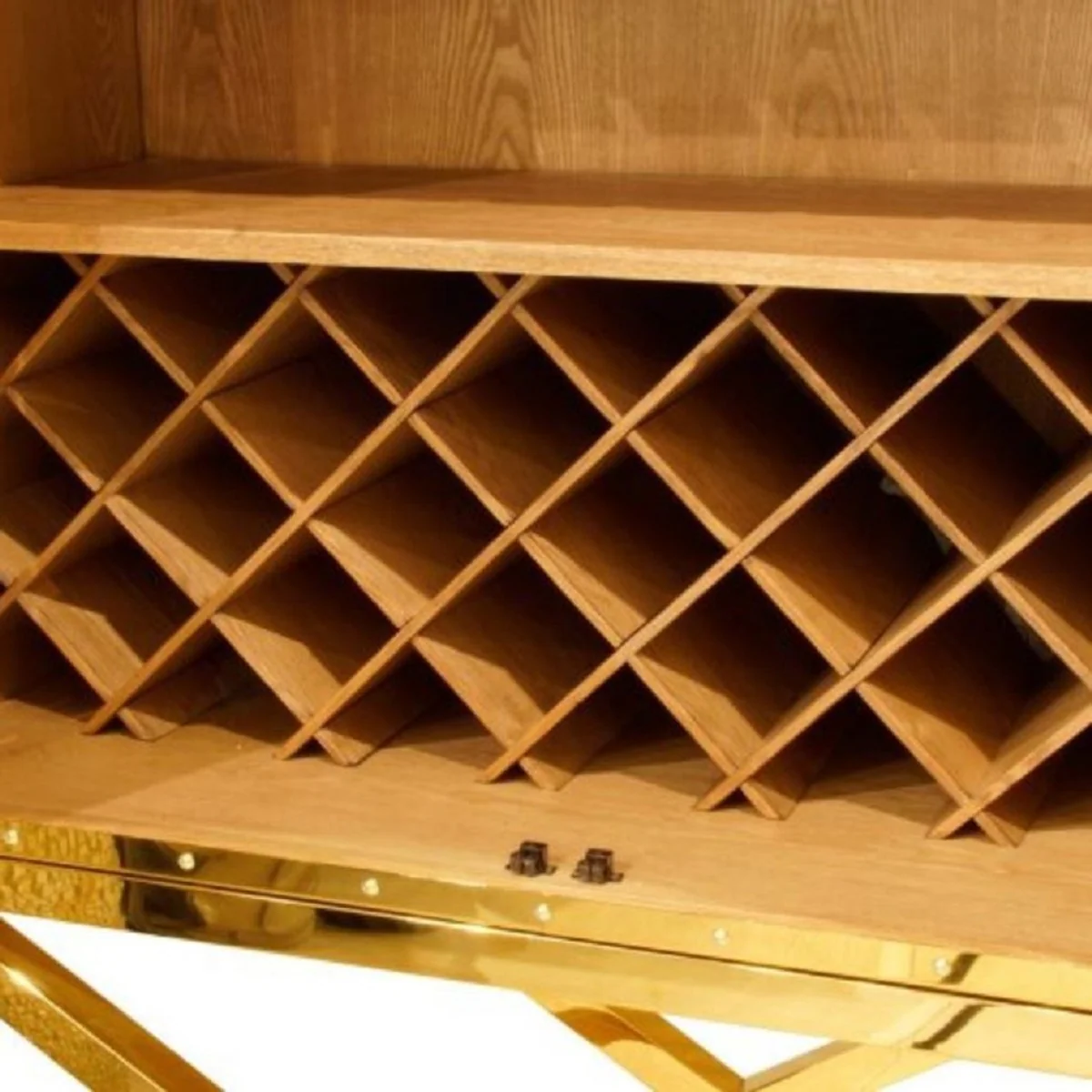 Luxury bar cabinet brown / gold 108 x 48 x H. 180 cm - Elegant wine cabinet with 2 doors - Luxury bar furniture