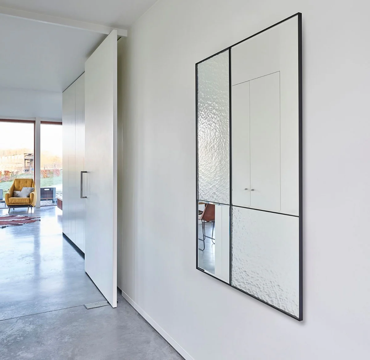 Luxury wall mirror black 80 x 2 x H. 120 cm - Hotel & Restaurant Mirror - Luxury Collection