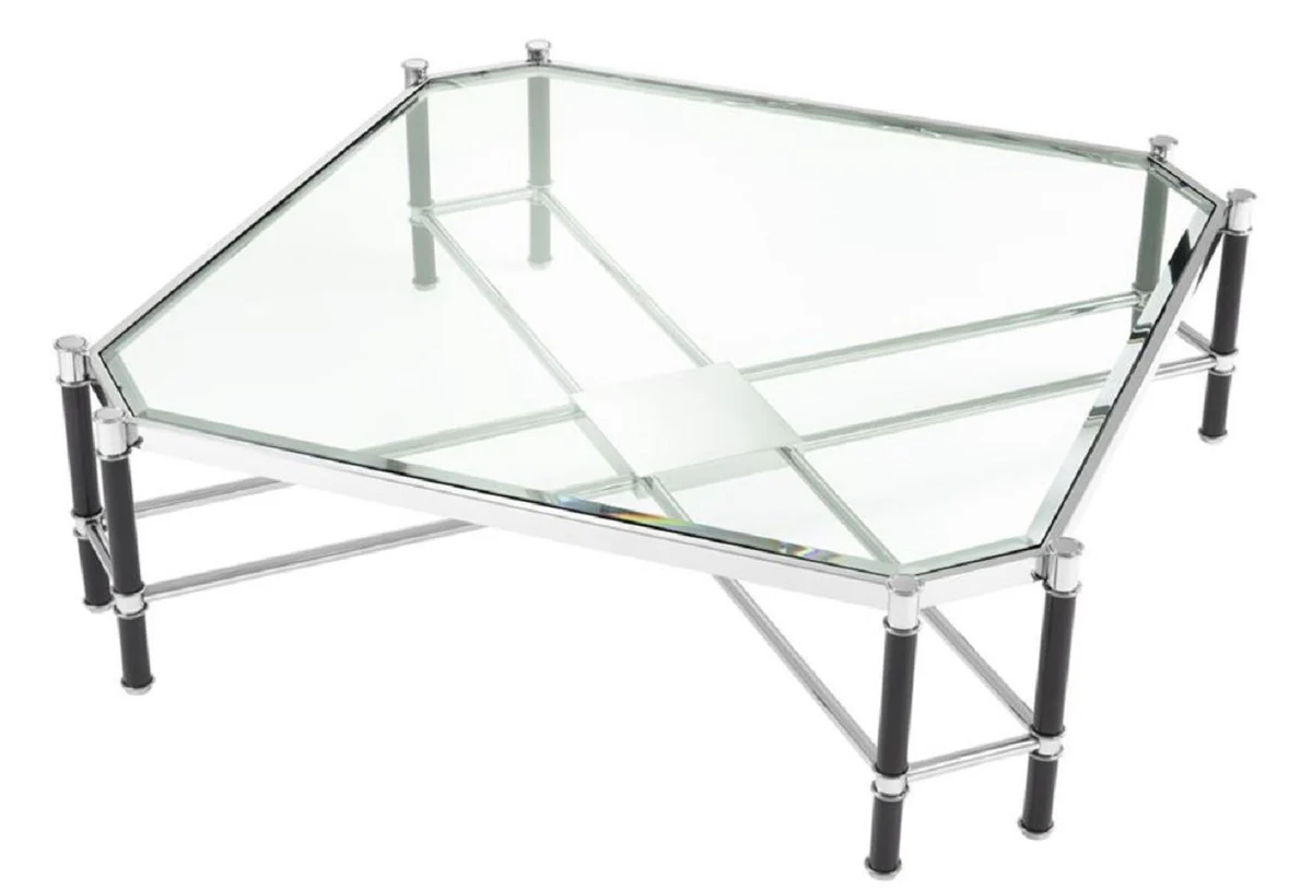 Luxury coffee table silver / black 115 x 115 x H. 35 cm - luxury living room furniture