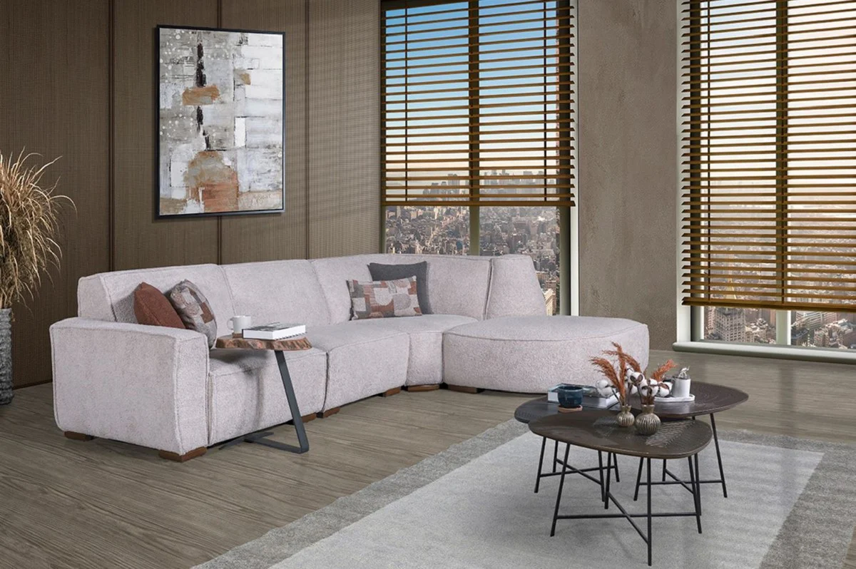Luxury corner sofa gray / brown 290 x 215 cm - living room & hotel furniture