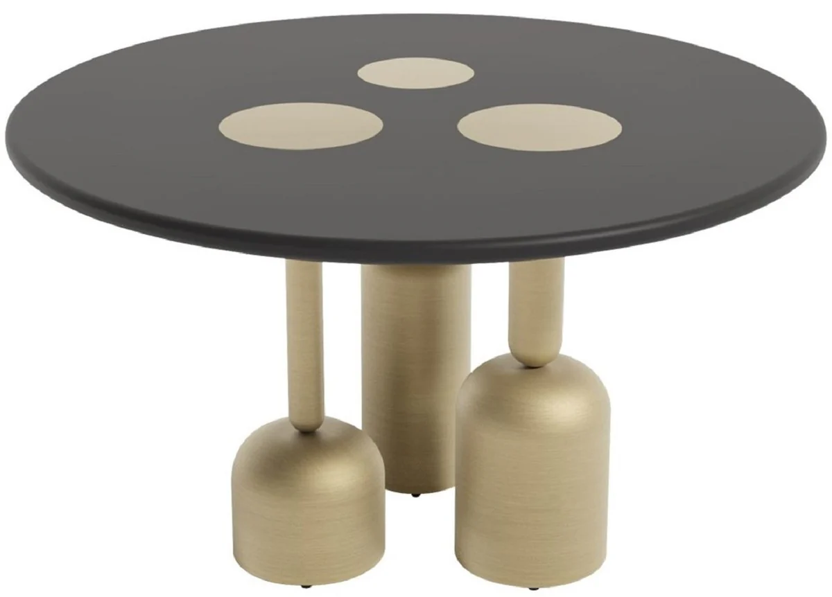 Luxury dining table black / brass Ø 150 cm - luxury hotel & restaurant furniture