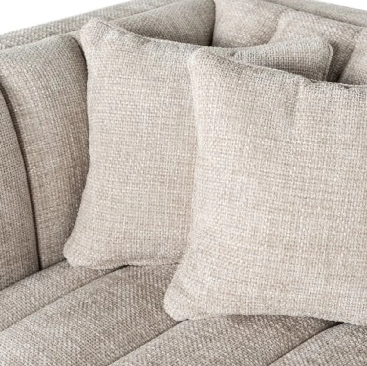 Luxury velvet sofa natural color / black 255 x 91 x H. 77 cm - living room sofa with 4 cushions - living room furniture - luxury furniture - living room furnishings - luxury furnishings - luxury quality