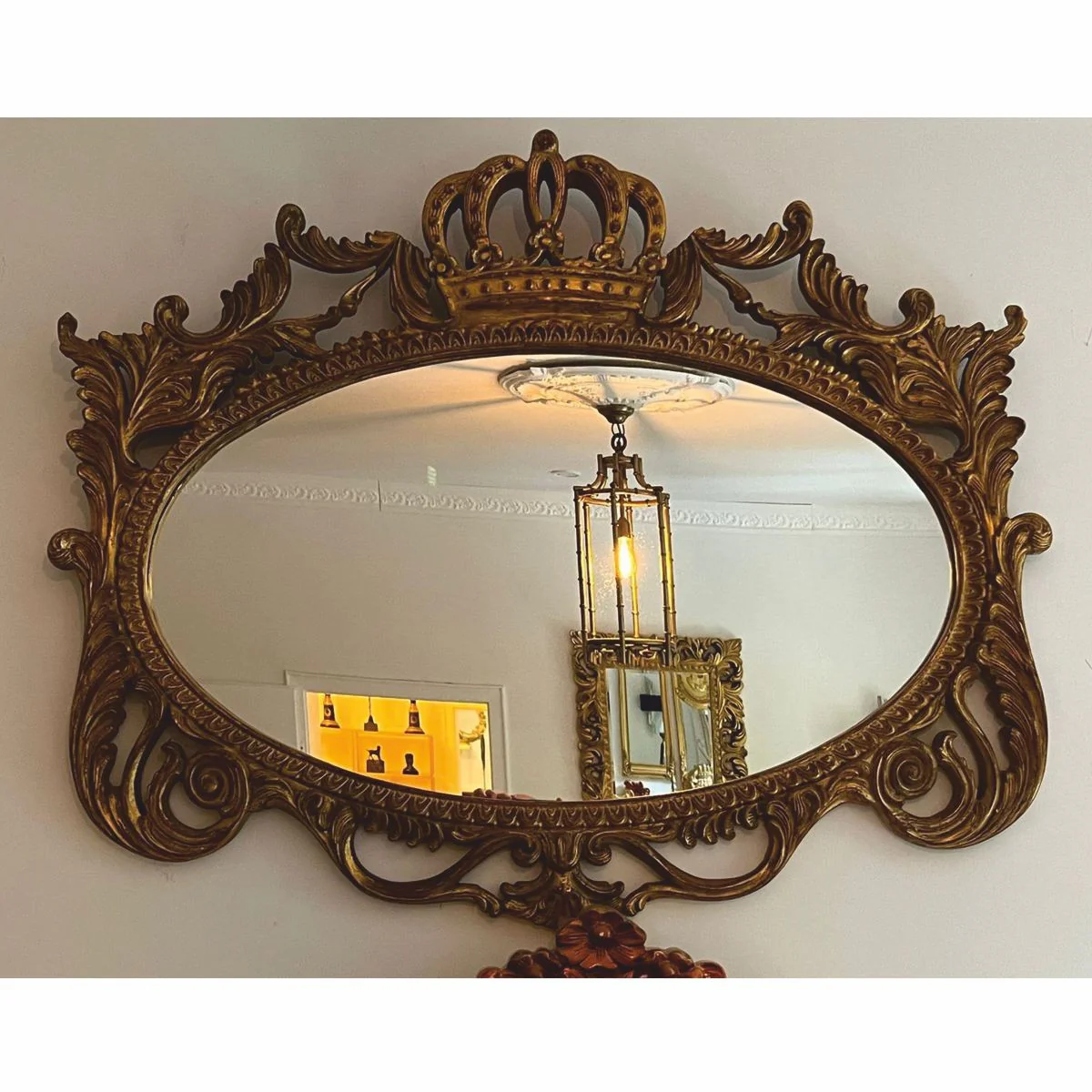 Pompöös by Baroque mirror antique gold 123 cm - Harald Glööckler Baroque Interior