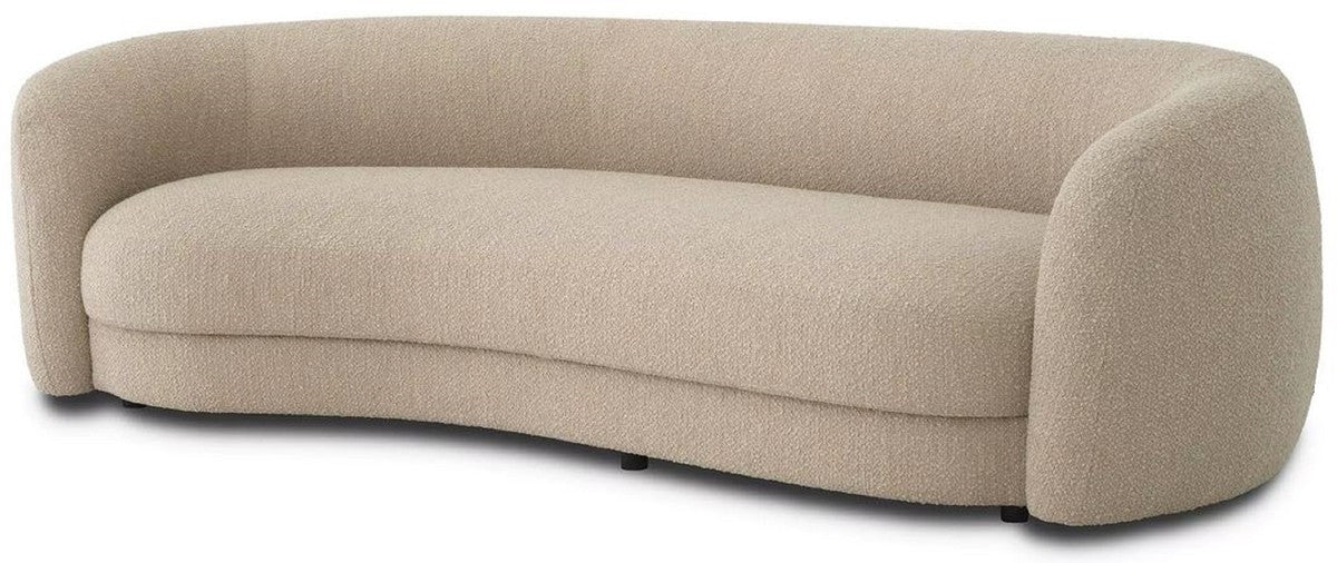 Luxury sofa sand color / black 232 x 95 x H. 70 cm - Curved living room sofa - Living room furniture - Luxury furniture - Living room furnishings - Luxury furnishings - Luxury quality
