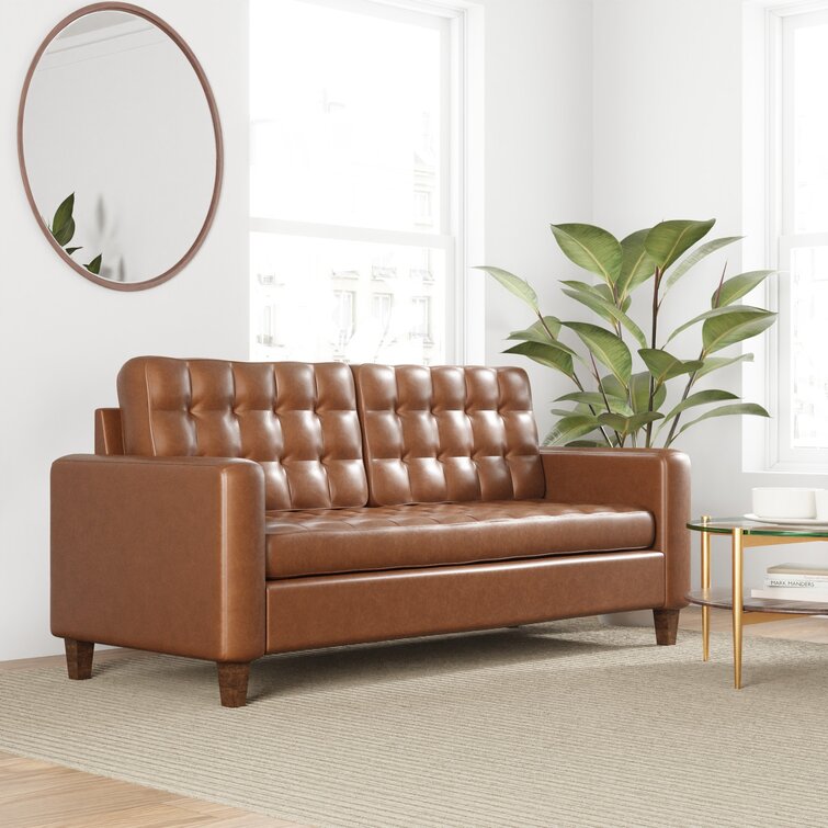 Milton 76 Vegan Leder Square Arm Sofa