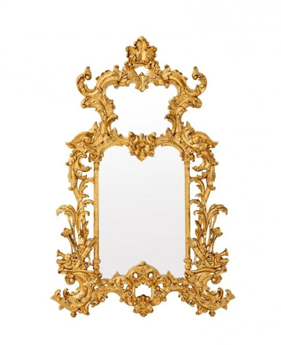 Luxury designer wall mirror gold leaf 124 x H 190 cm - noble & magnificent