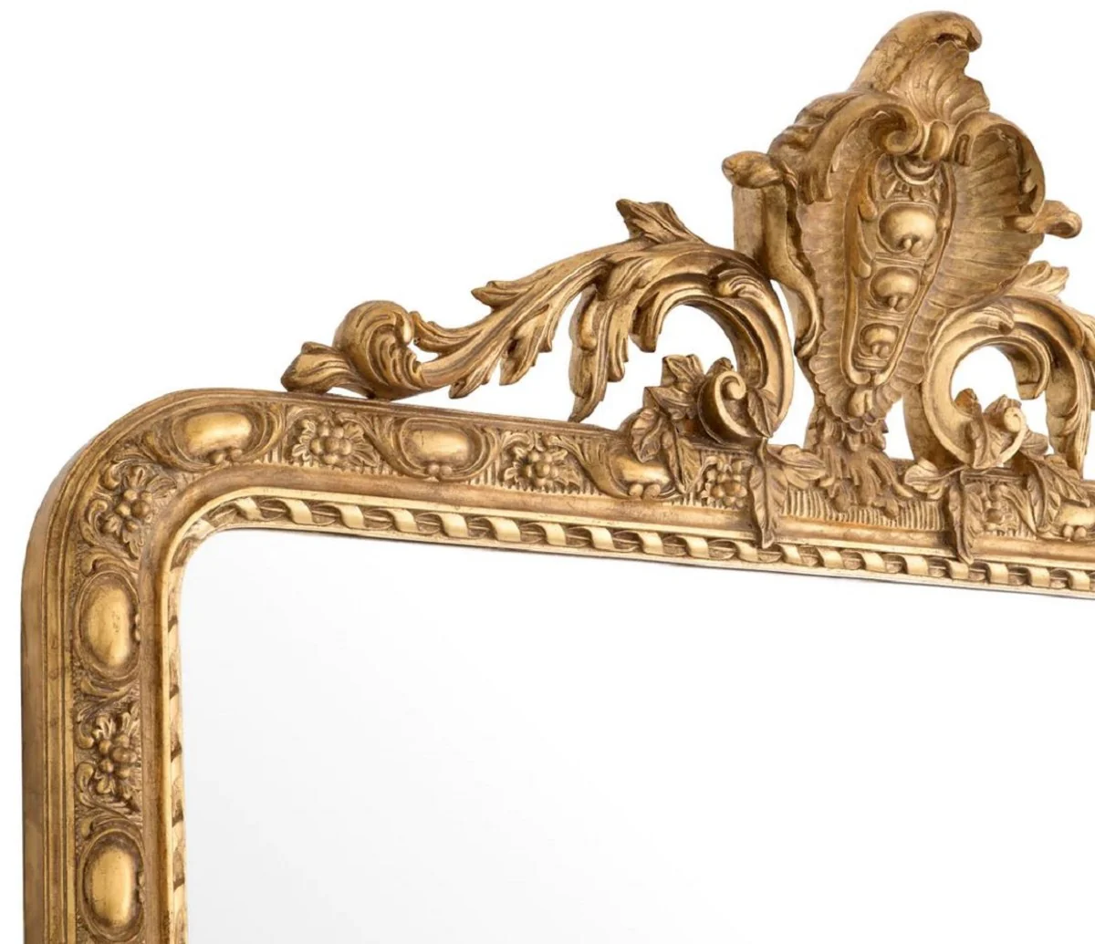 Luxury baroque mahogany mirror antique gold H. 211 cm