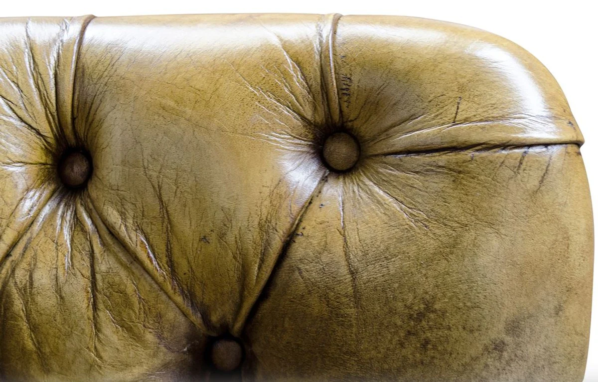 Luxury genuine leather armchair yellow / black 84 x 85 x H. 112 cm - luxury hotel furniture