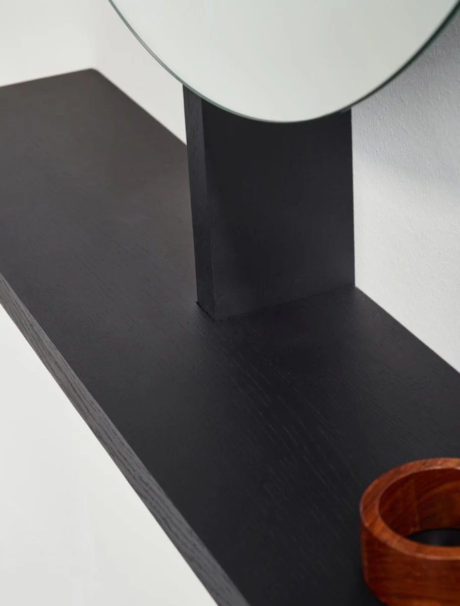 Luxury mirror / wall mirror with shelf black 100 x 20 x H. 115 cm - luxury furniture