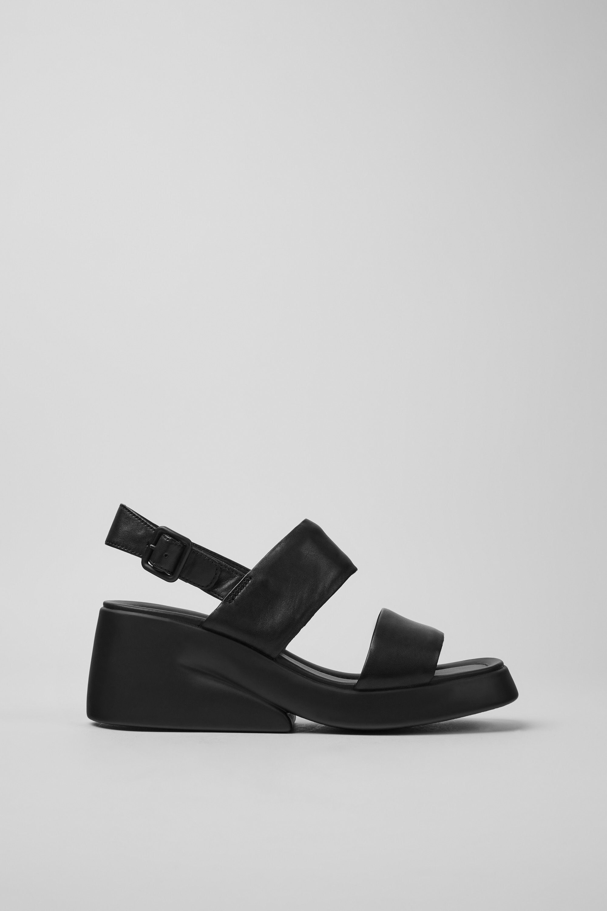 Kaah - Schwarze Leder Sandalen für Damen