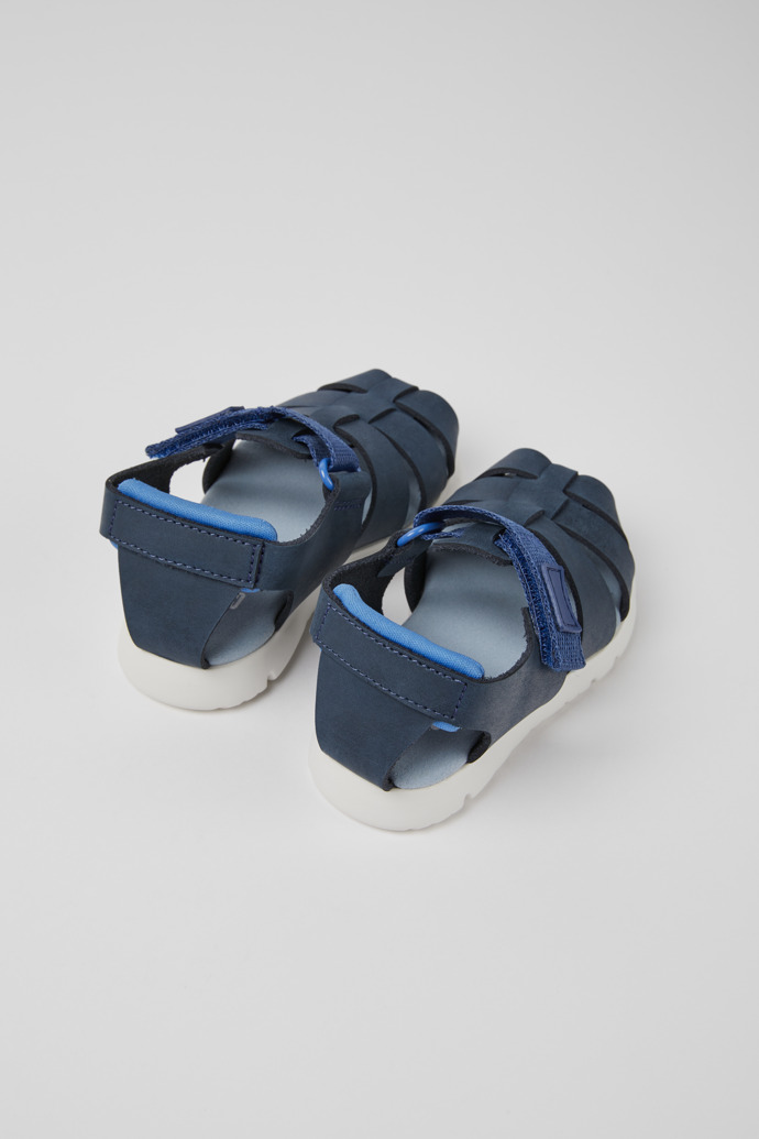 Oruga Blaues Leder und textile Sandalen