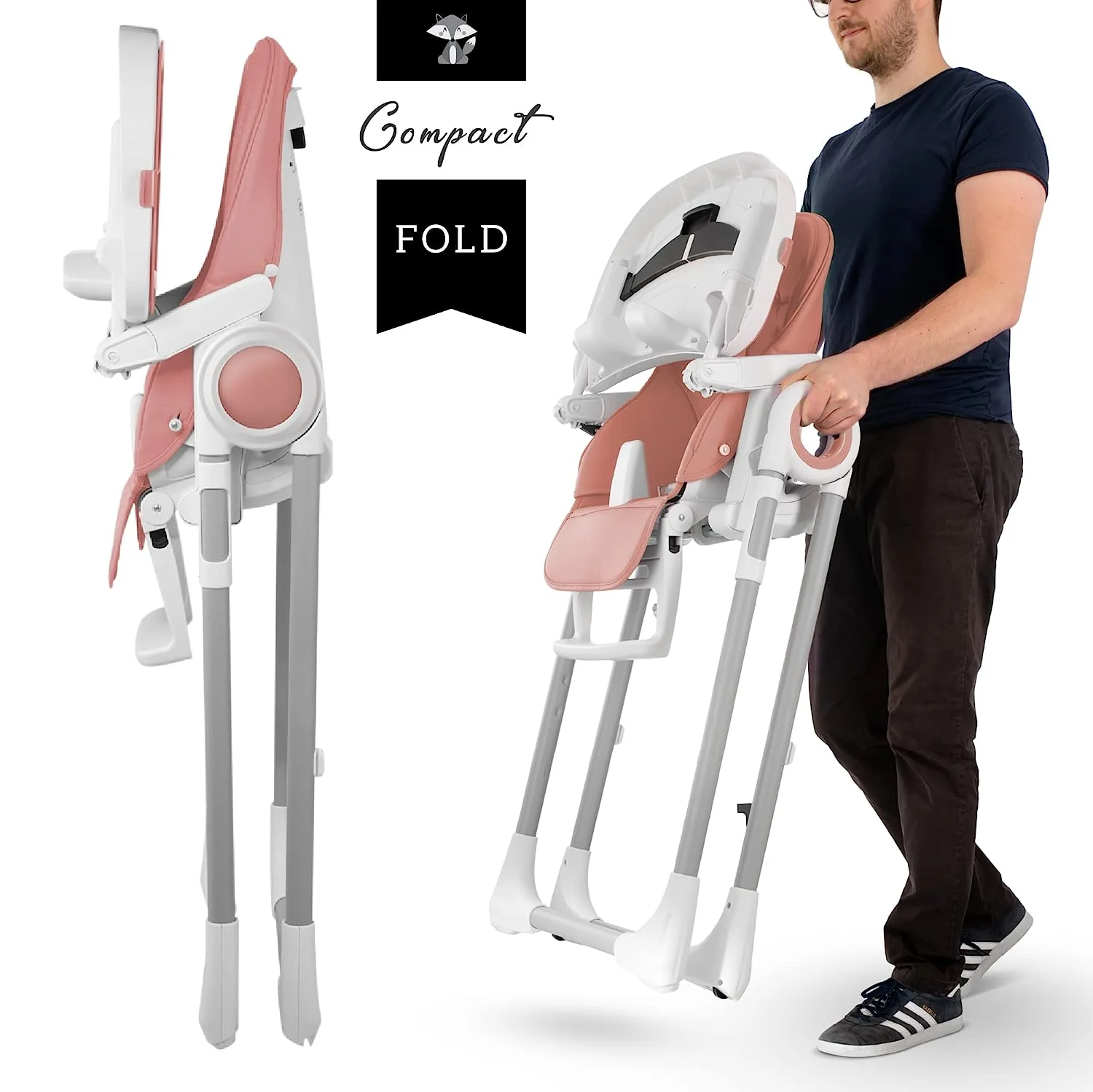 Hochstühle für Babys und Kleinkinder – Dunkelgrauer Silla para Comer de Bebe – Babyhochstuhl in 7 verschiedenen Höhen verstellbar