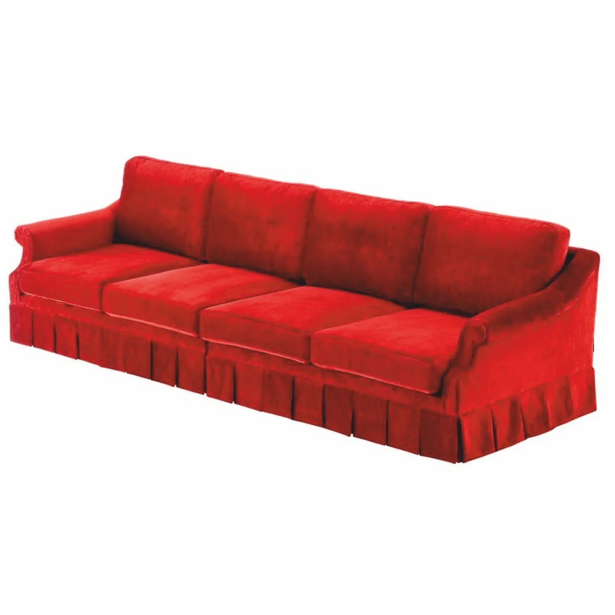 Luxus Samt Sofa Rot 316 cm - Luxus Wohnzimmer & Hotel Möbel