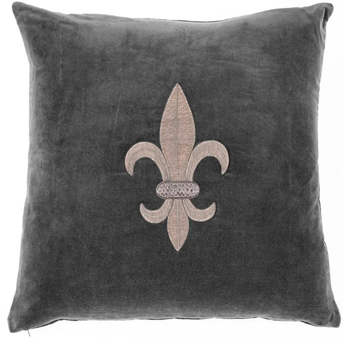 Wohnzimmer Zierkissen Grau / Silber 60 x 60 cm - Luxus Kissen