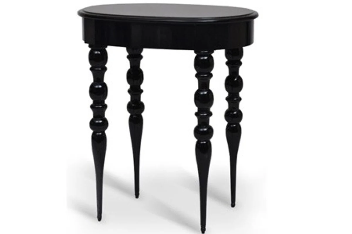 Baroque side table black high gloss 62 x 41 x H77 cm - Hotel Collection