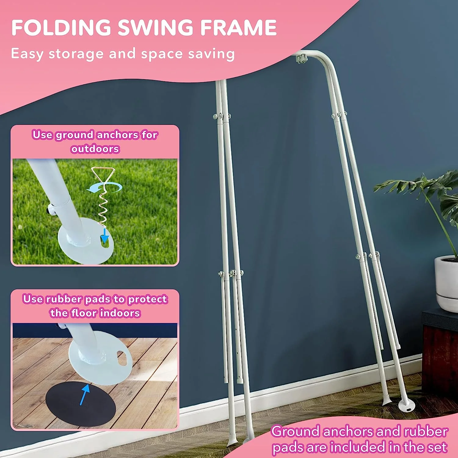 Babyschaukel aus Segeltuch, hängender Schaukelsitz aus Holz mit Sicherheitsgurt, langlebiger Baby-Hängemattenstuhl, Außen- und Innenschaukel für Kinder, Montagezubehör im Lieferumfang enthalten, Elfenbeinfarben