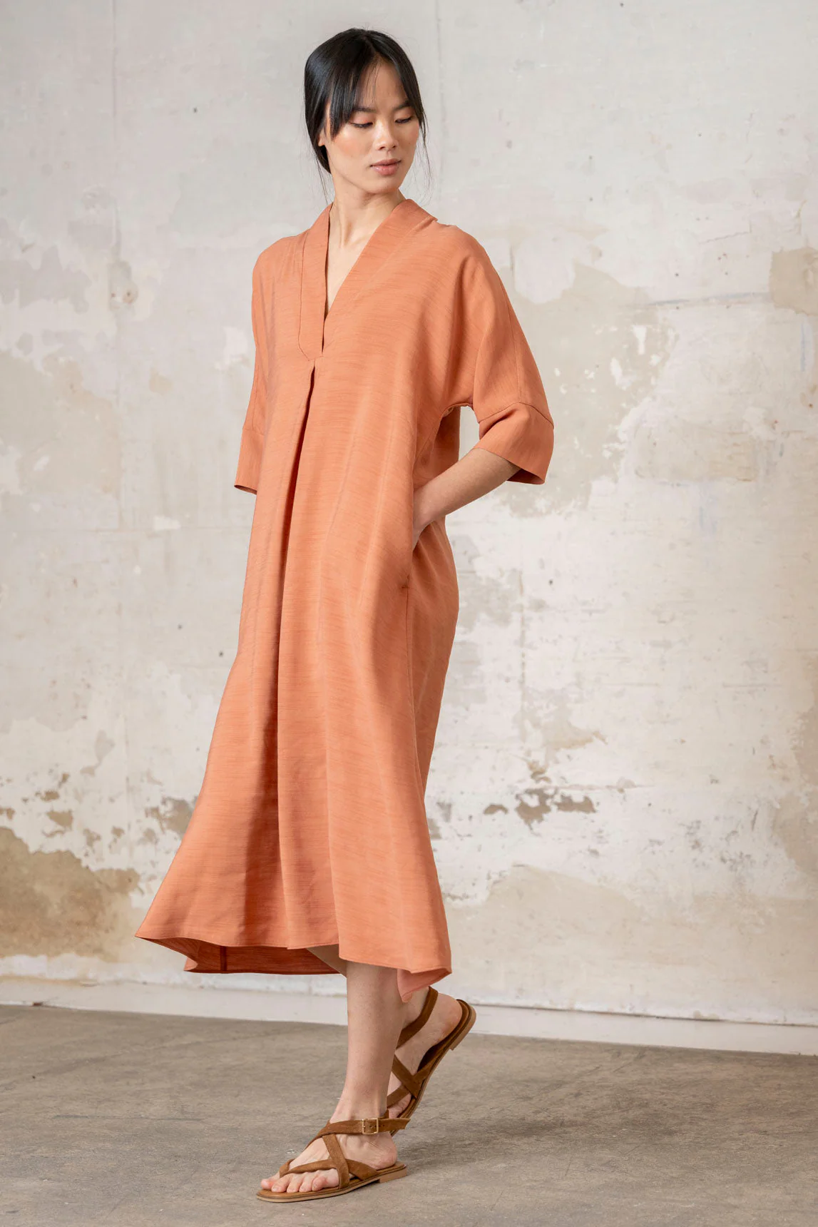 Rivera-Spanien Vestido Buccheri teja