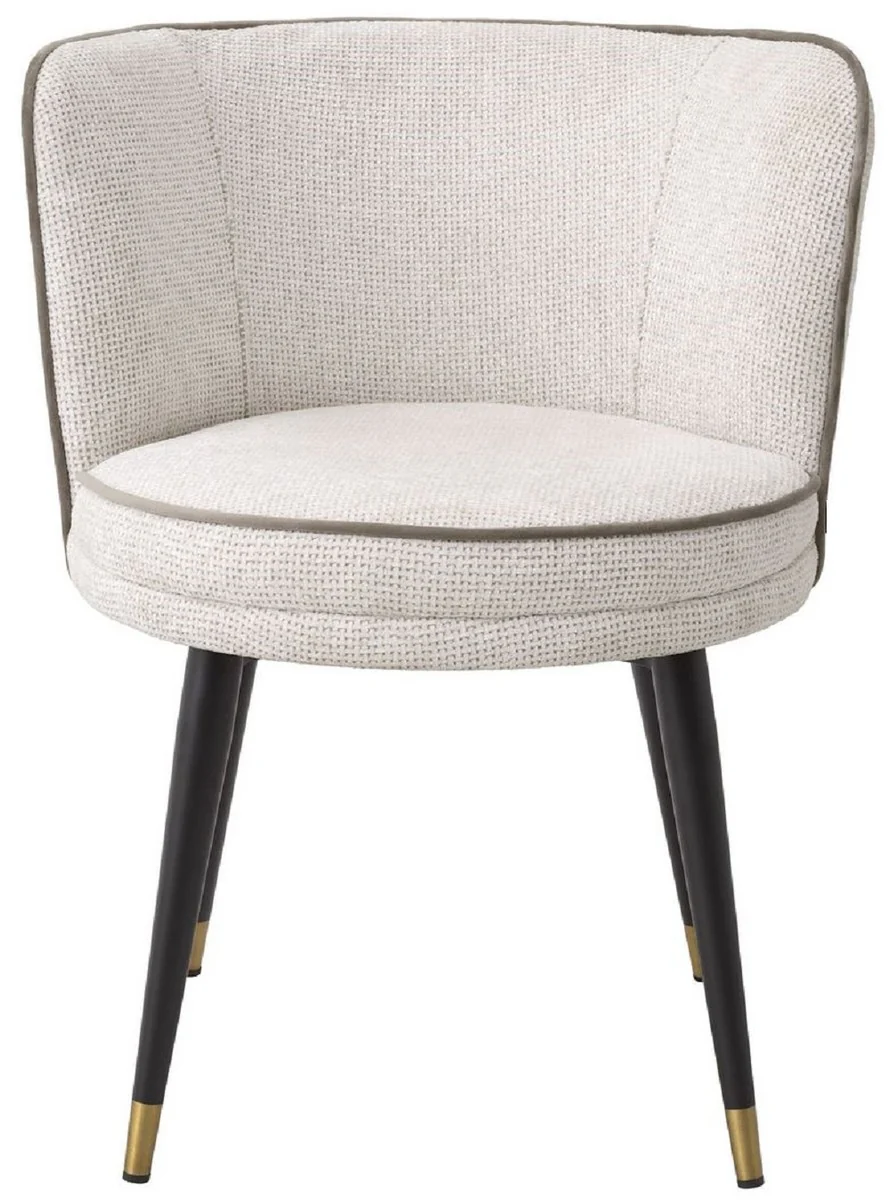 Luxury dining room chair white / gray / black / brass 62 x 62 x H. 76 cm - Swivel kitchen chair - Swivel chair - Vintage retro chair - Dining room furniture