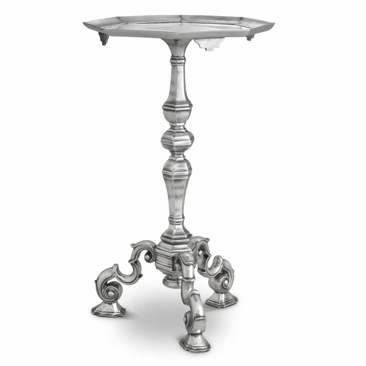 Luxury Baroque side table antique silver H. 66 cm - Baroque hotel furniture