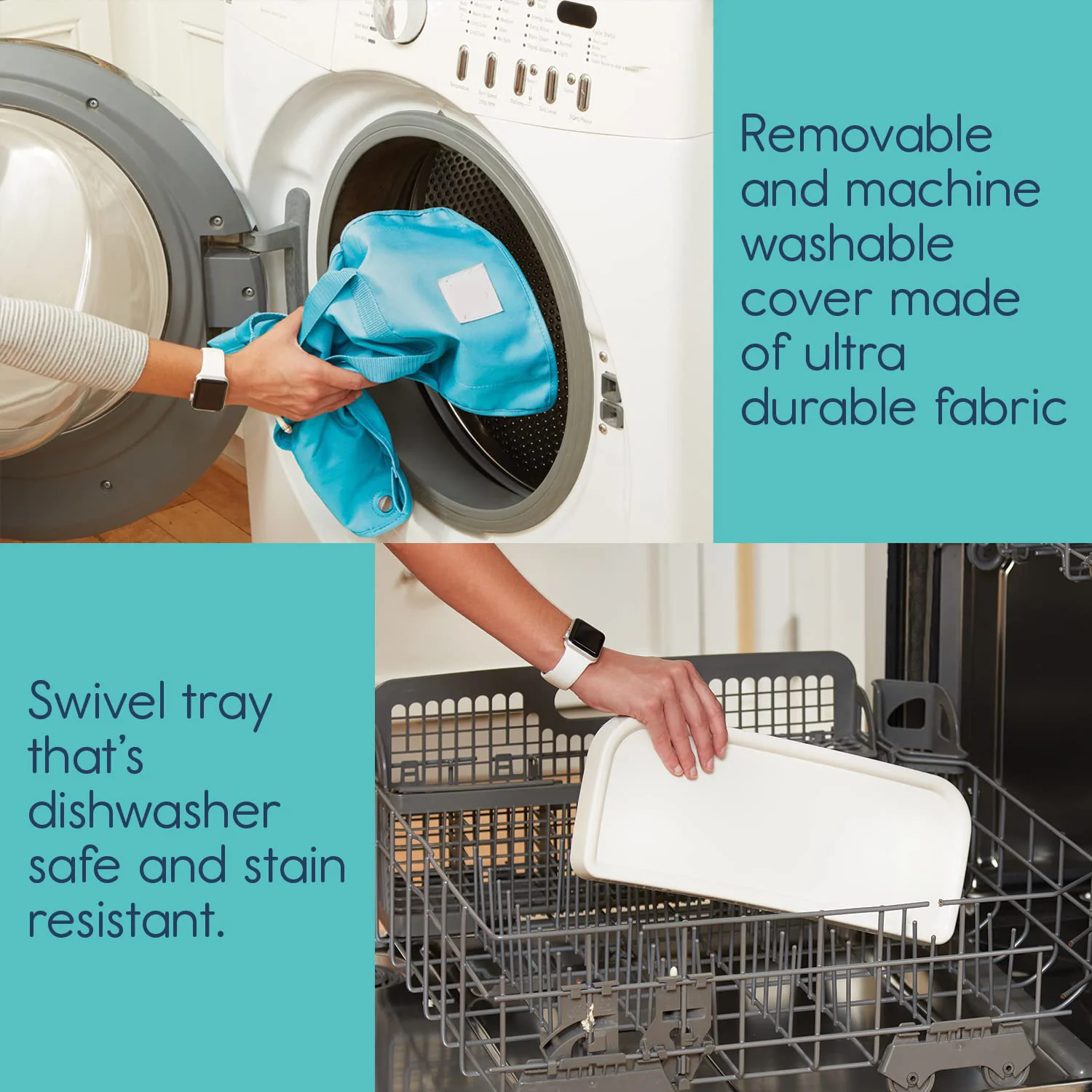 Reisesitzerhöhung mit Tablett für Baby | Zusammenklappbarer, tragbarer Babysitz für Esstisch, Camping, Strand, Omas | Kippfreie Designgurte für Küchenstühle – Sitzerhöhung