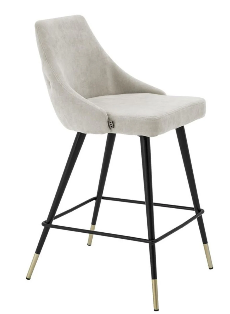 Luxury bar chair sand color / black 47 x 52 x H. 91 cm - luxury bar furniture