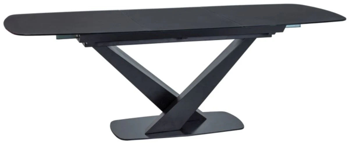 Designer dining table with glass top 160-220 x 90 x H. 75 cm - Various colors - Modern extendable kitchen table - Designer dining room furniture