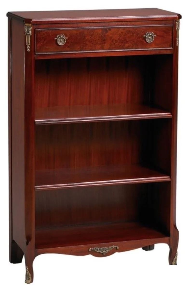 Baroque style bookcase with drawer red brown 66.5 x 29.5 x H. 107.3 cm - luxury baroque furniture
