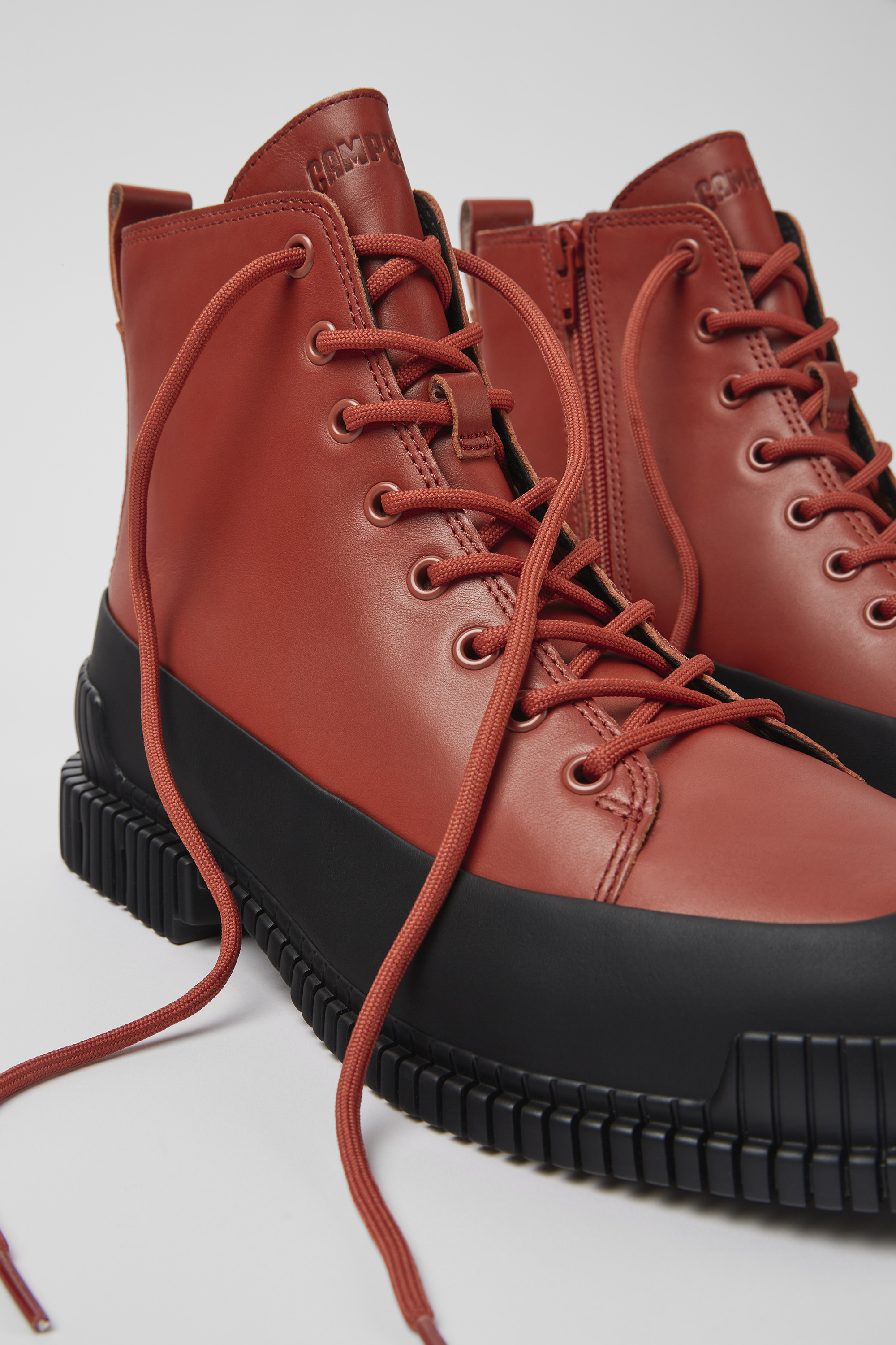 Pix - Braune und schwarze Leder Spitzenschuhe für Herren