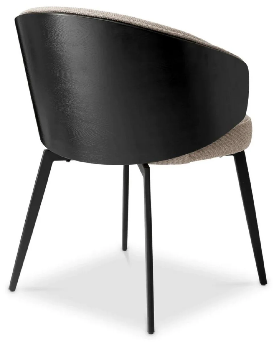 Luxury dining room chair gray / black 57 x 62 x H. 77 cm - kitchen chair with armrests - dining room furniture - luxury furniture - luxury quality