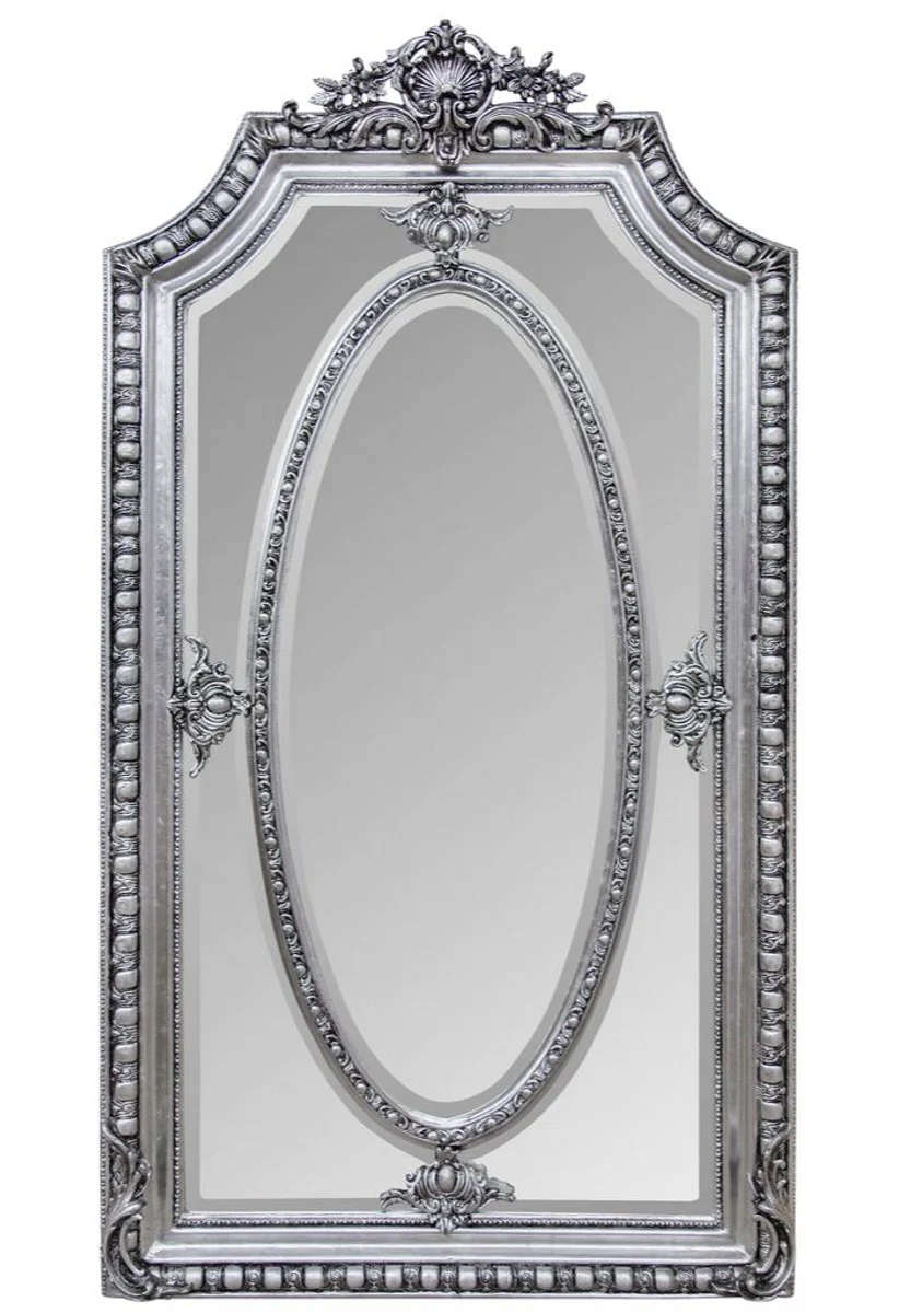 Antique style mirror / wall mirror silver 118 x H. 207 cm - Baroque living room furniture