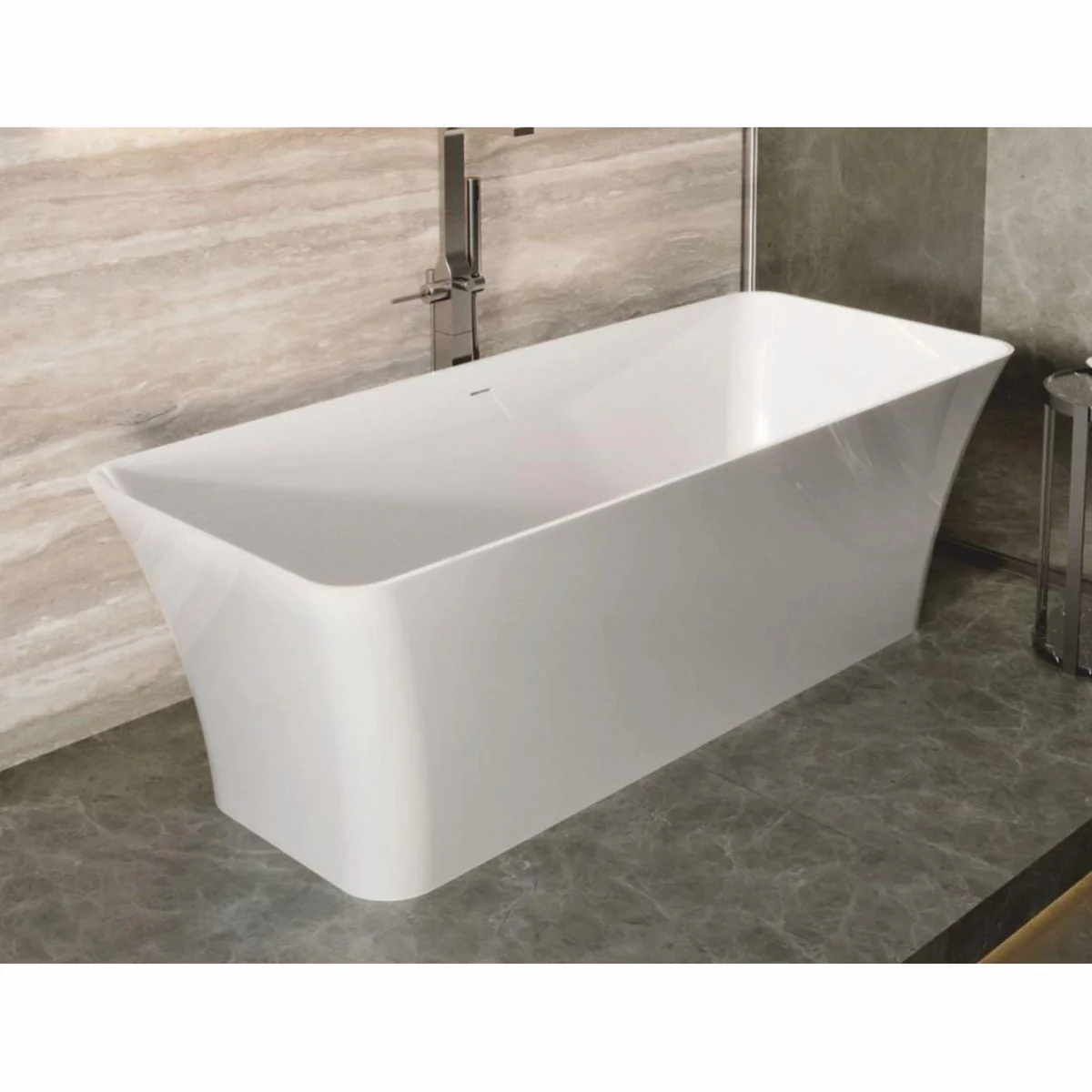 Freestanding luxury bathtub high gloss white 180 cm - bathroom furniture
