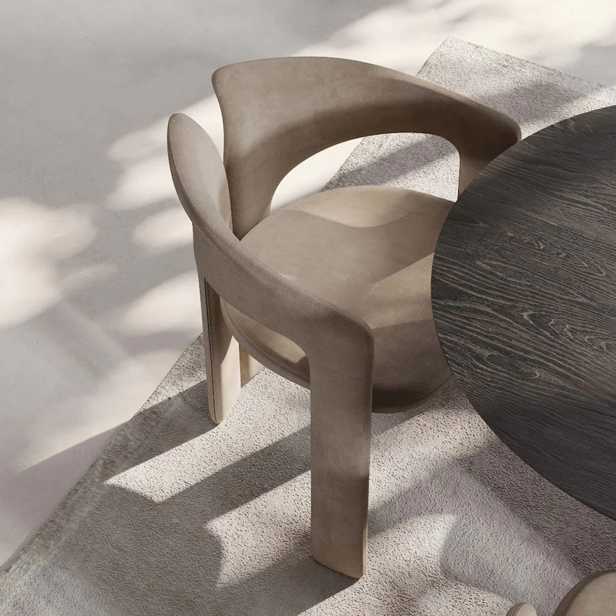 Luxury dining room chair with armrests brown H. 76 cm - Dining room furniture