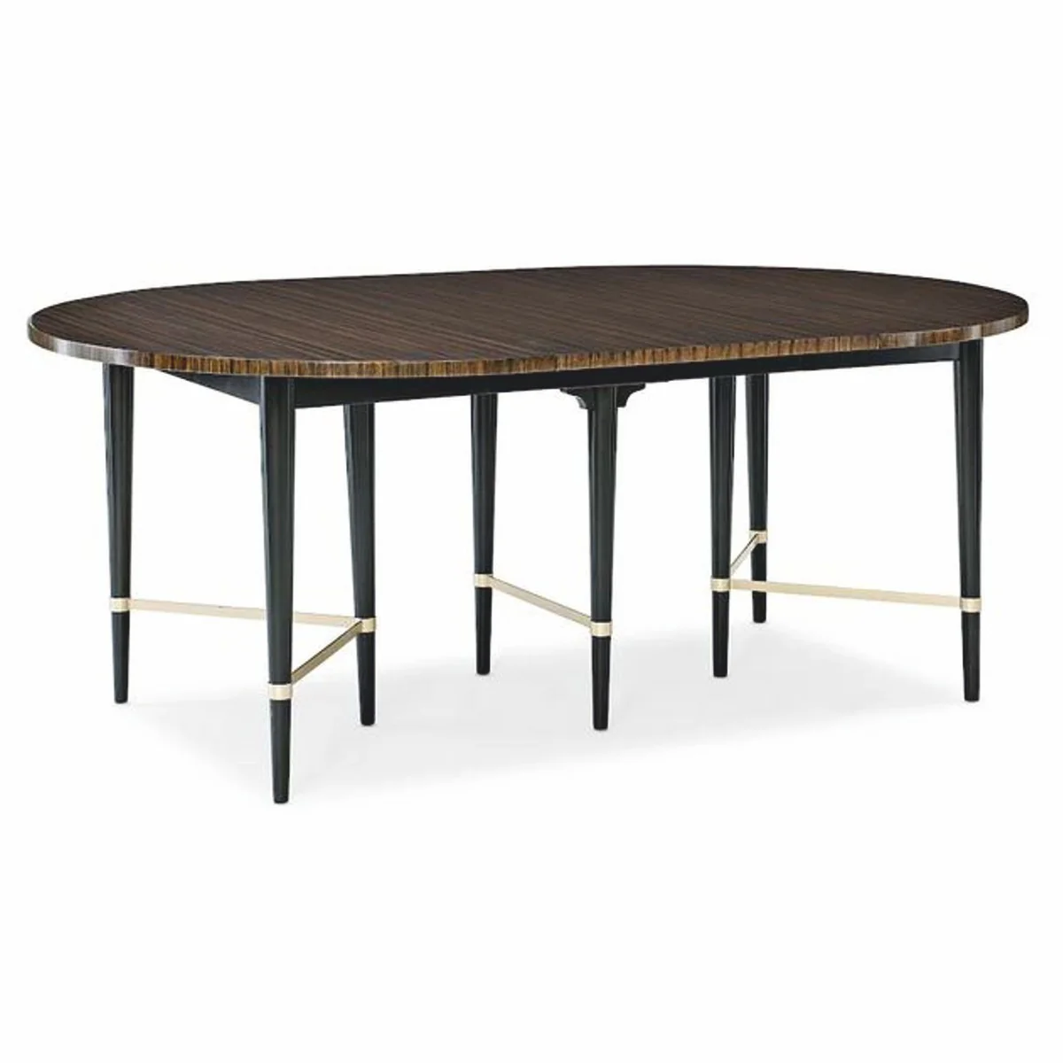 Luxury dining table dark brown / black 122-182 cm - extendable