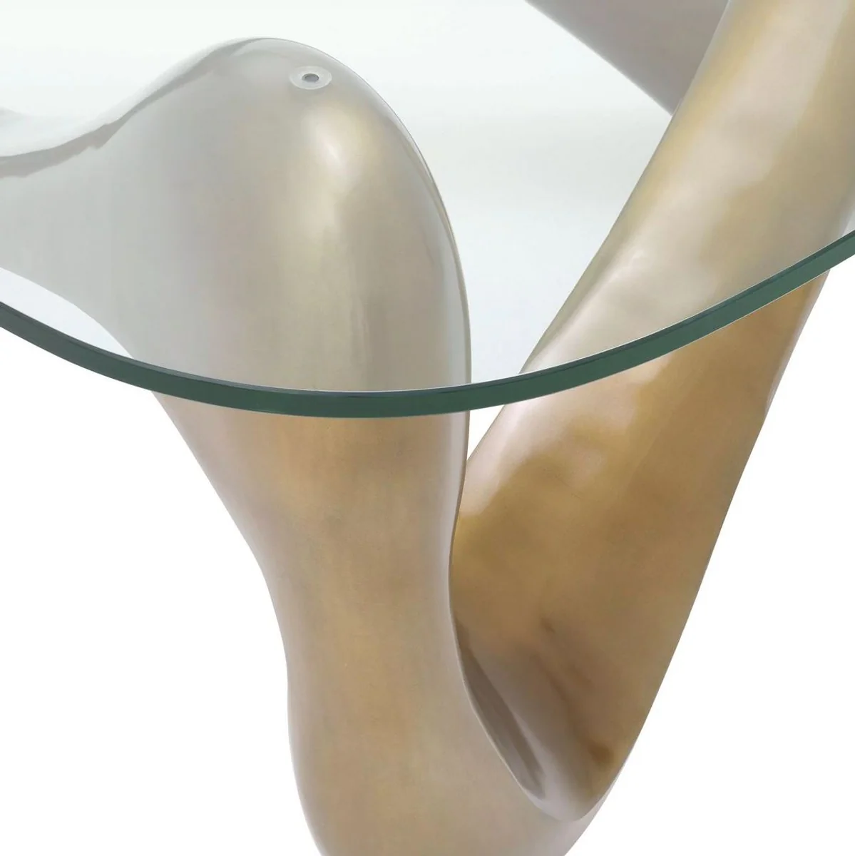 Luxury coffee table vintage brass 100.5 x 98 x H. 43.5 cm - aluminum living room table with glass top - living room furniture - luxury furniture - luxury furnishings - living room furnishings