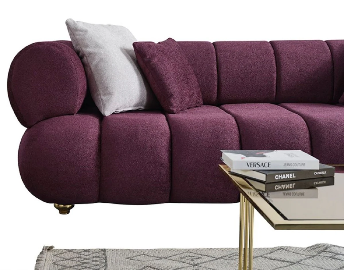 Luxury 4 Seater Sofa Purple / Gold - Modern Living Room Sofa - Modern Living Room Furniture - Luxury Collection