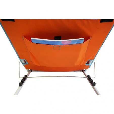 Hosa Folding beach lounger RECLINABLE BACKREST and headrest - orange
