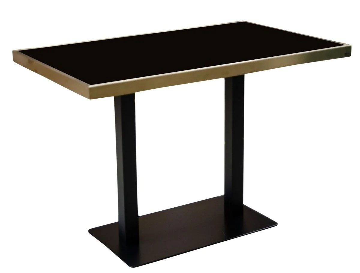Luxury dining table black / gold 110 x 70 x H. 76 cm - Dining room furniture