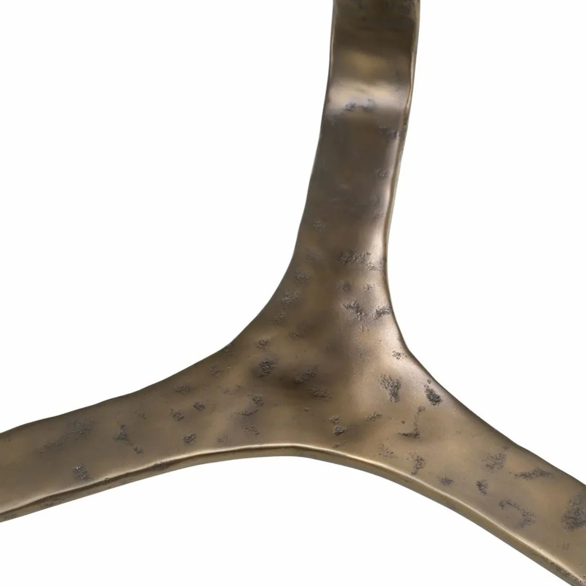 Luxury aluminum side table with glass top bronze Ø 50 cm - living room furniture