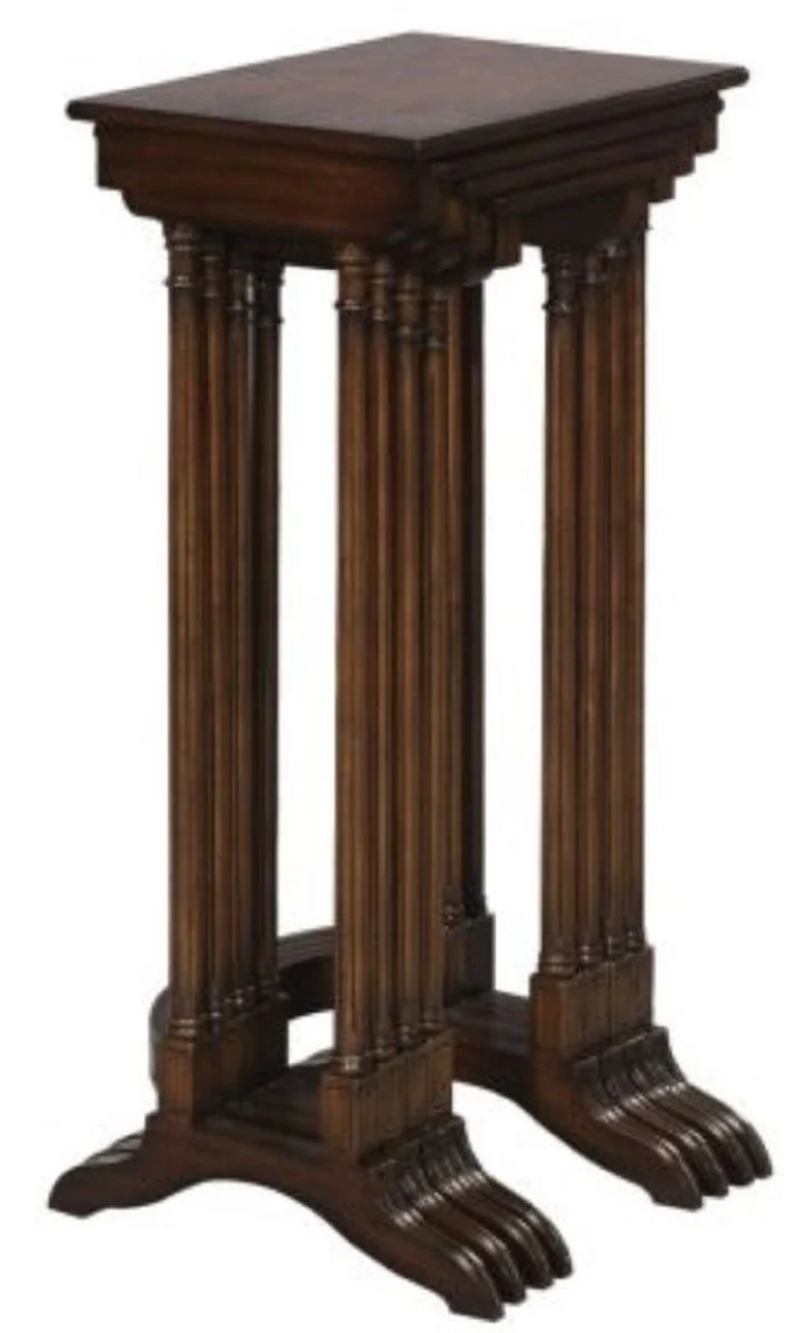 Luxury side table brown / dark brown 37 x 34 x H. 73 cm - extendable mahogany table