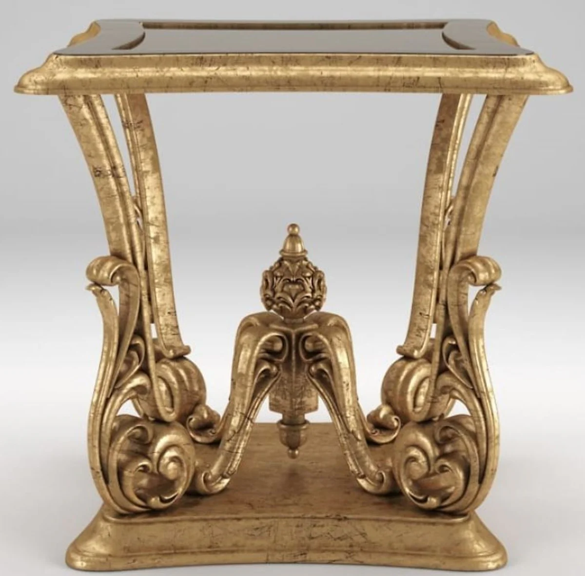 Luxury baroque side table antique gold 70 x 70 x H. 70 cm - magnificent table in baroque style - baroque living room furniture
